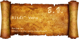 Bitó Vera névjegykártya